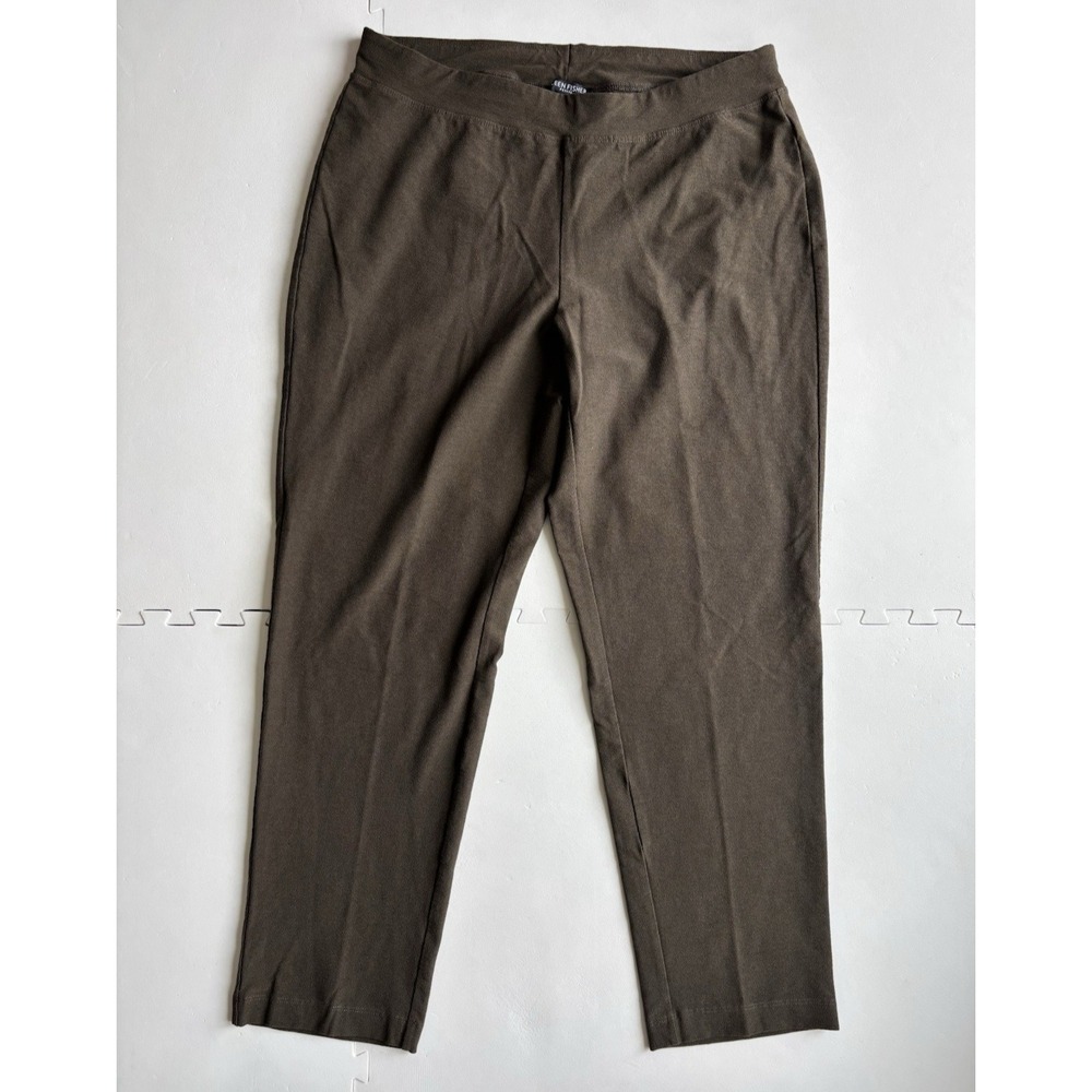 EILEEN FISHER Pants Womens Crepe Ankle Pull-On Trouser - Size PM Petite Brown